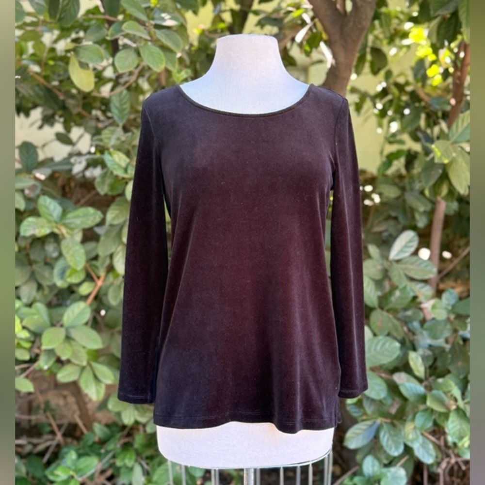 T by Talbots Black Velvet Top - size SP